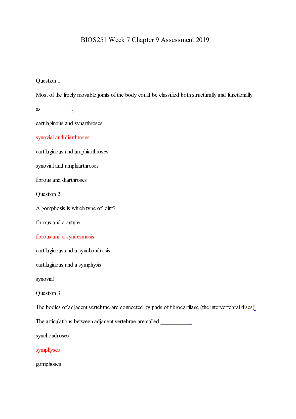 Preview of BIOS251 Week 7 Chapter 9 Assessment/BIOS251 Week 7 Chapter 9 Assessment
